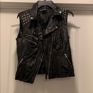 pleather vest with studs